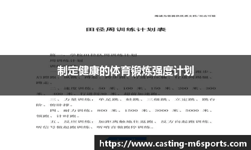 制定健康的体育锻炼强度计划